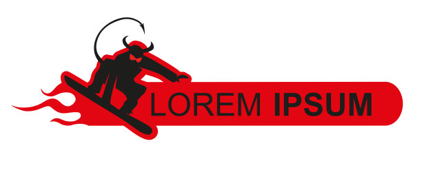 滑雪板标志模板。滑雪矢量标志图片下载