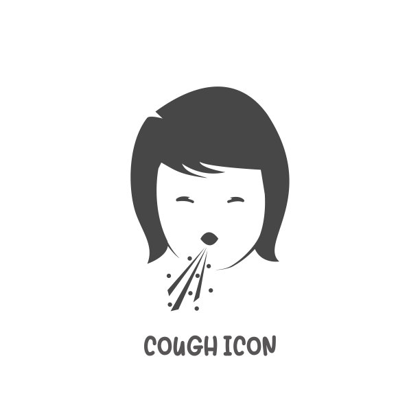 咳嗽图标简单的平面风格矢量插图。图片下载