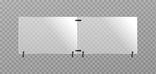 栅栏面板与栏杆现实的矢量模型插图孤立。图片下载