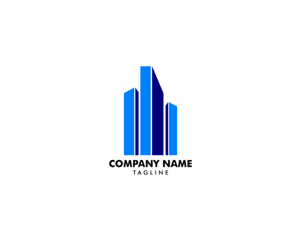 房地产公寓摩天大楼矢量图标图片下载