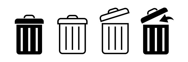 本图标。垃圾桶。垃圾桶图标。向量图片下载