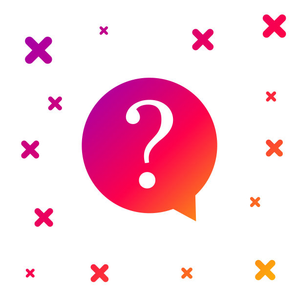 白色背景上圆形图标中的颜色问号。危险警告标志。常见问题的迹象。复制文件，聊天语音气泡和图表web图标。梯度随机动态形状。矢量图图片下载