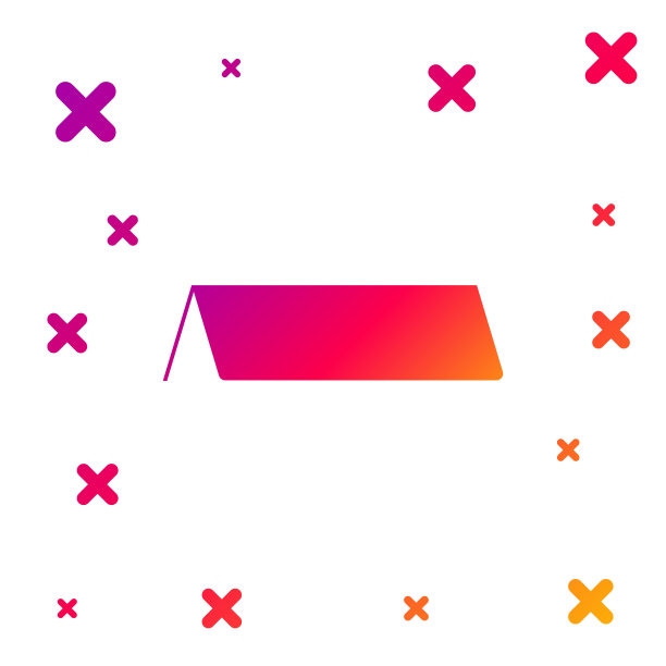 彩色空白纸表格卡图标孤立在白色背景。帐篷卡图标。梯度随机动态形状。矢量图图片下载