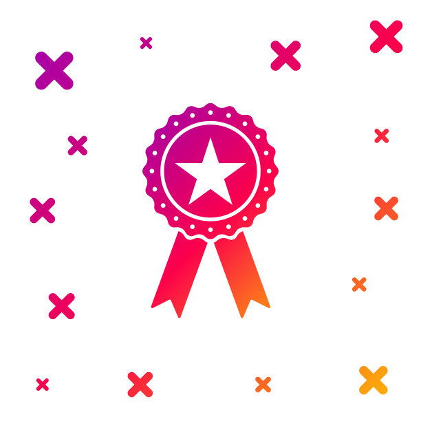 彩色星星奖章图标矢量素材图片下载