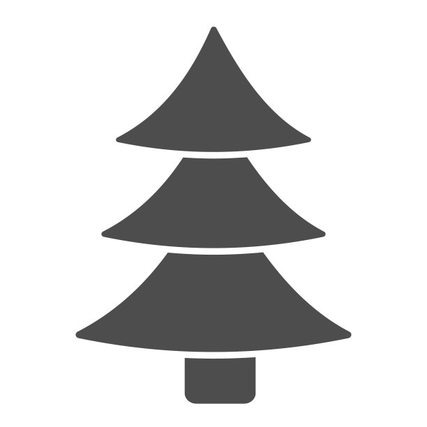 圣诞树线和立体图标。装饰的针叶树轮廓风格象形文字上的白色背景。新年枞树移动概念和网页设计。矢量图形。图片下载
