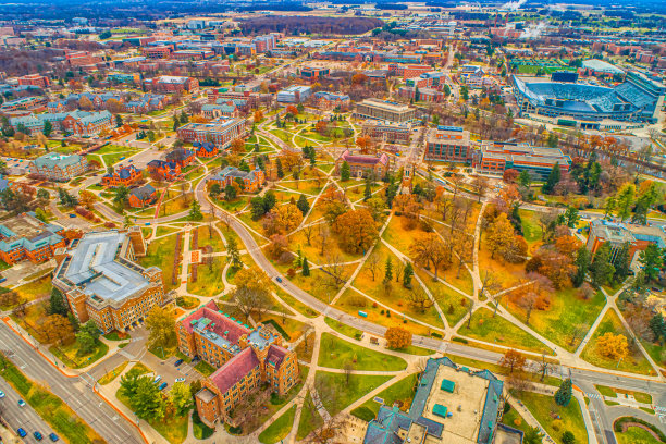 鸟瞰图密歇根秋天的颜色图片下载