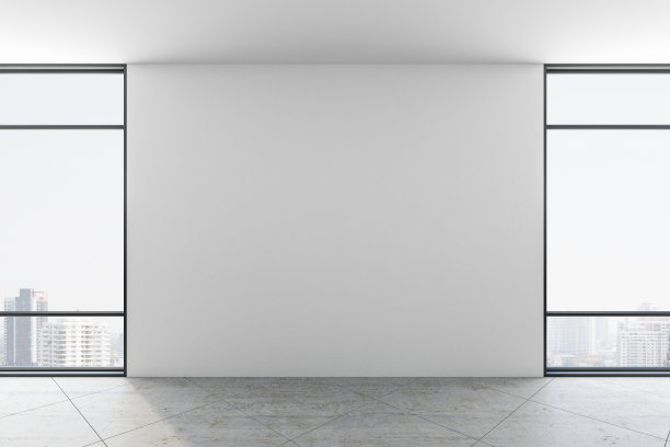 现代的画廊内部与空墙图片下载