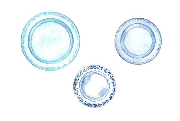 餐具水彩图片下载