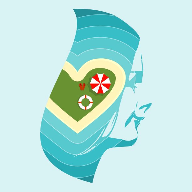 岛的顶视图。图片下载