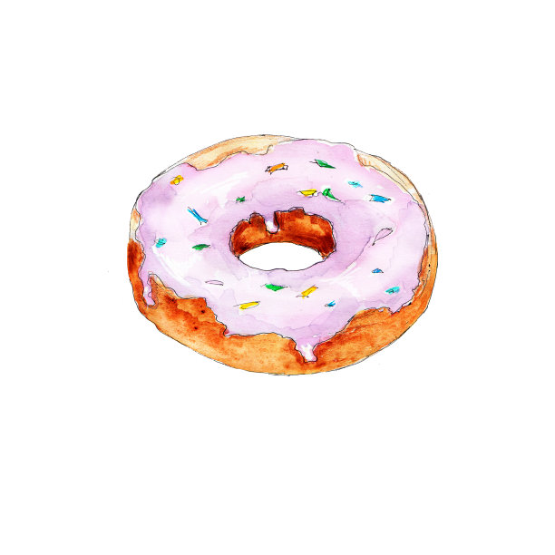 水彩快餐图标孤立的白色背景图片下载