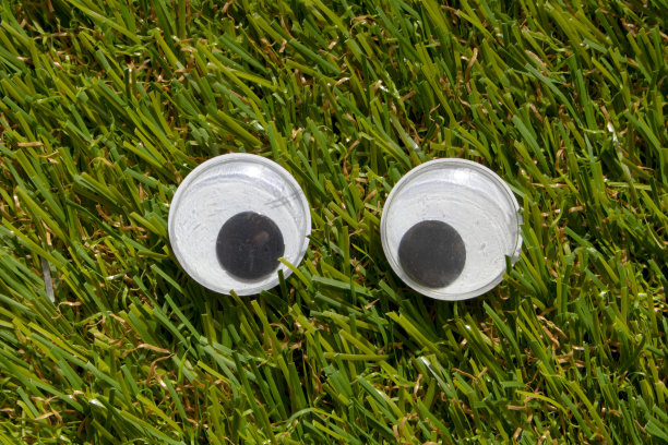 滑稽的摆动谷歌眼睛在织物上傻的背景图片下载