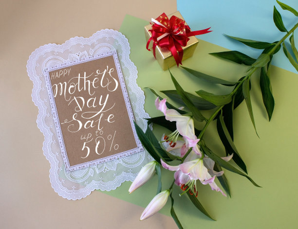 贺卡，横幅，图案，母亲节五折优惠图片下载