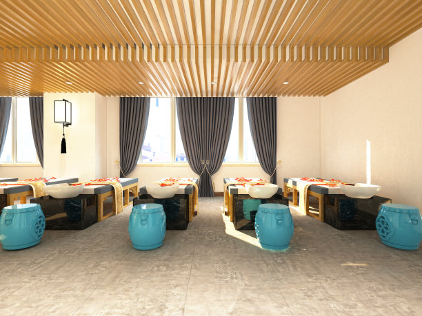 美容院，按摩和水疗中心的3d渲染图片下载