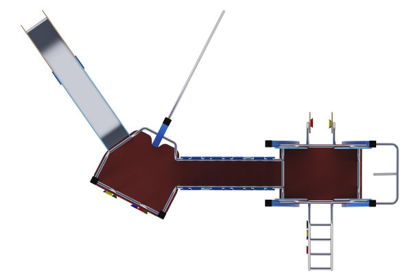 现代儿童游戏复杂的白色背景。从以上观点。特写镜头。包括剪切路径。3 d渲染。图片下载