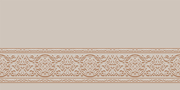 在阿拉伯建筑风格的伊斯兰清真寺的装饰性花卉图案的石头浮雕，斋月卡里姆贺卡图片下载