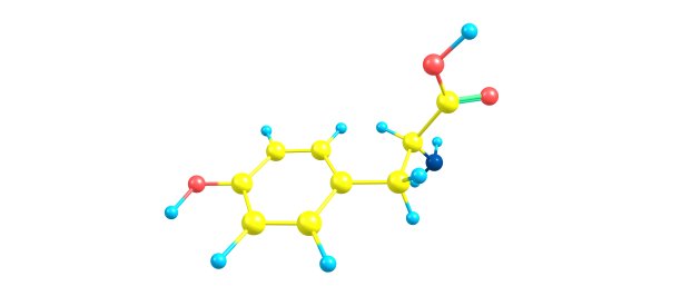 酪氨酸分子结构孤立在白色上图片下载