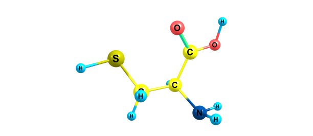 半胱氨酸分子结构孤立于白色图片下载