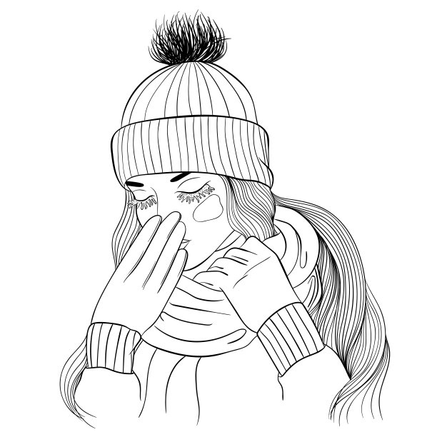 一个被冻住的女孩的肖像图片下载