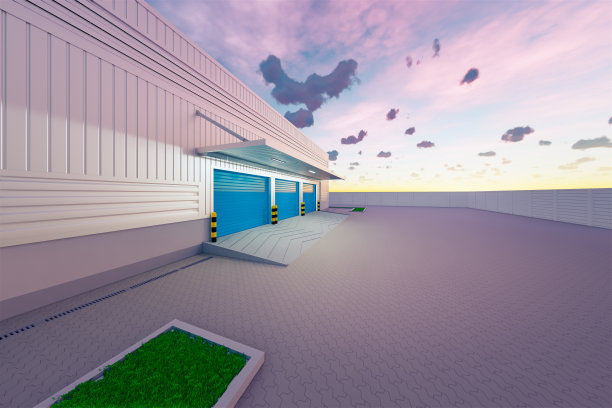 三维渲染仓库建筑图片下载
