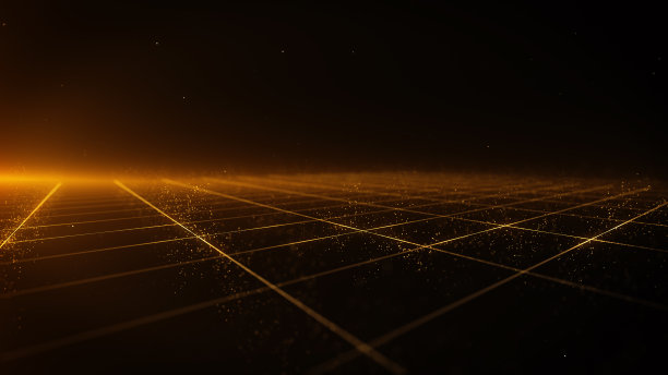 金色粒子星尘透视网格光斑抽象背景素材图片