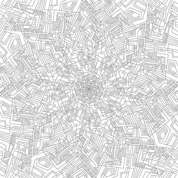 几何曼荼罗着色书。美丽放松无用的黑白点缀。图片下载