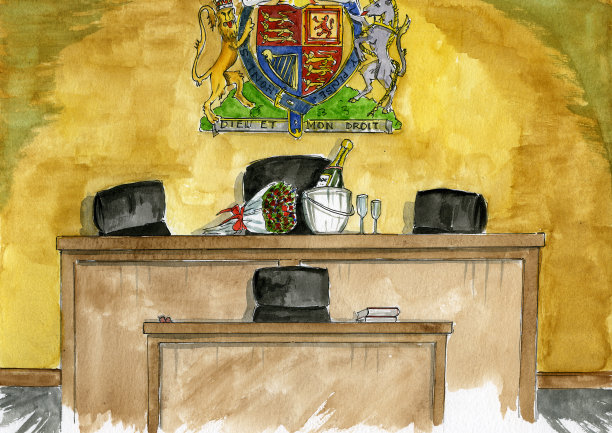 法庭-鲜花和香槟图片下载