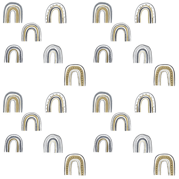 无缝图案与水彩时尚波西彩虹。孩子们装饰。北欧风格。图片下载