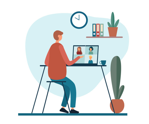 在家远程工作的人有视频电话图片下载