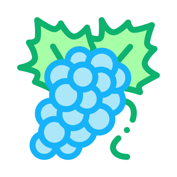 一串葡萄图标矢量轮廓插图图片下载