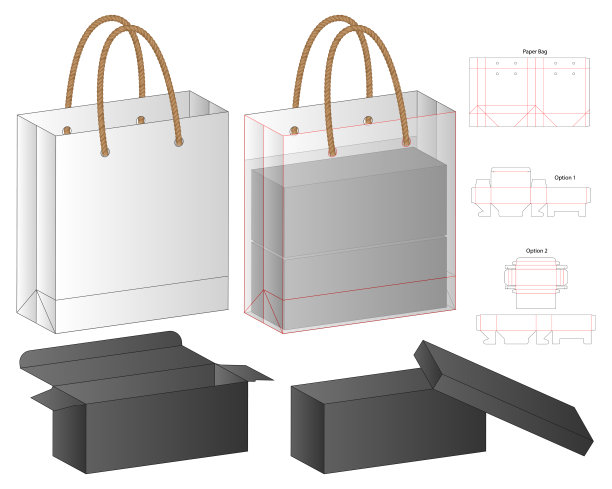 包装盒模切模板设计。三维模型图片下载