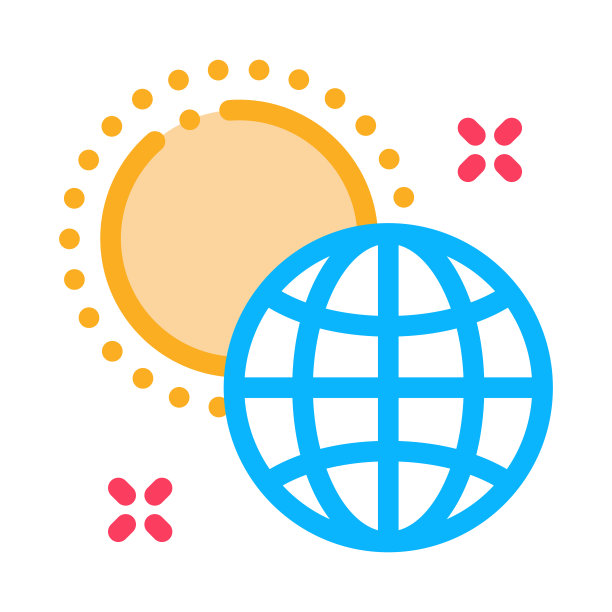 地球绕太阳旋转图标矢量轮廓图图片下载