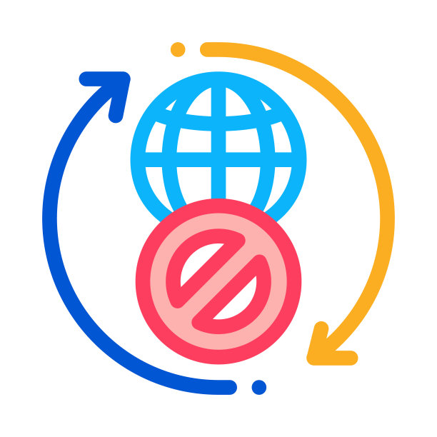 全球禁用图标矢量轮廓插图图片下载