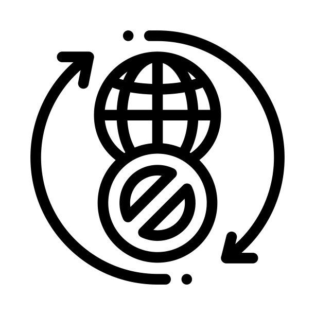 全球禁用图标矢量轮廓插图图片下载