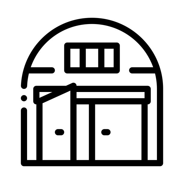 汽车修理厂开启图标矢量轮廓插图图片下载