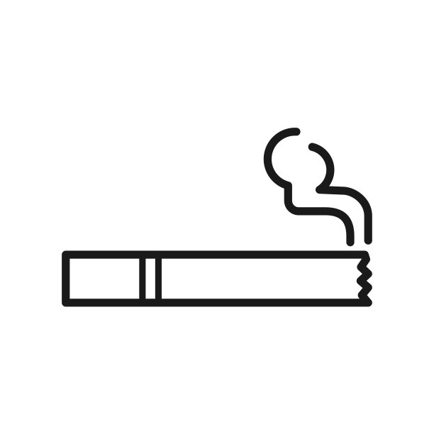 香烟矢量图标在时尚的平面设计图片下载