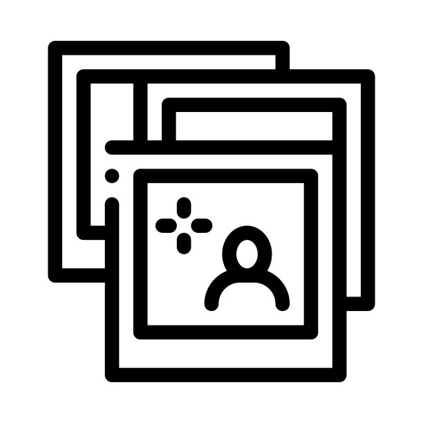 人物照片图标矢量轮廓图图片下载