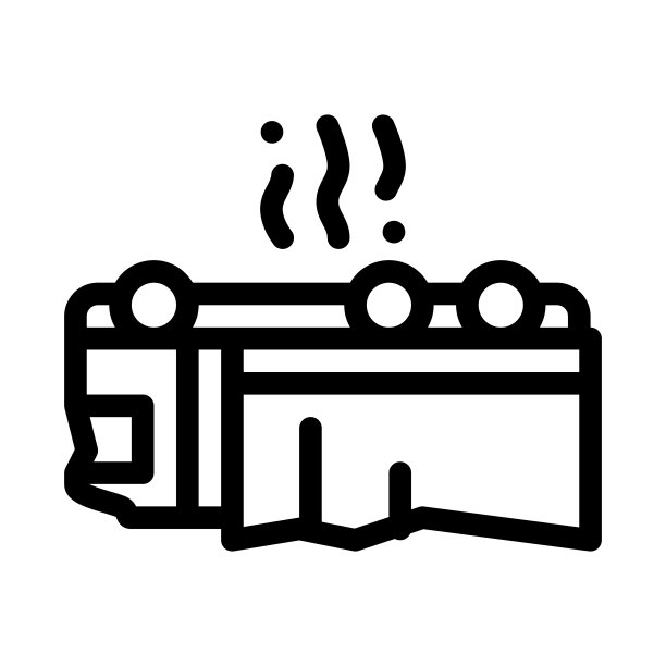 倒置的汽车事故图标矢量轮廓插图图片下载