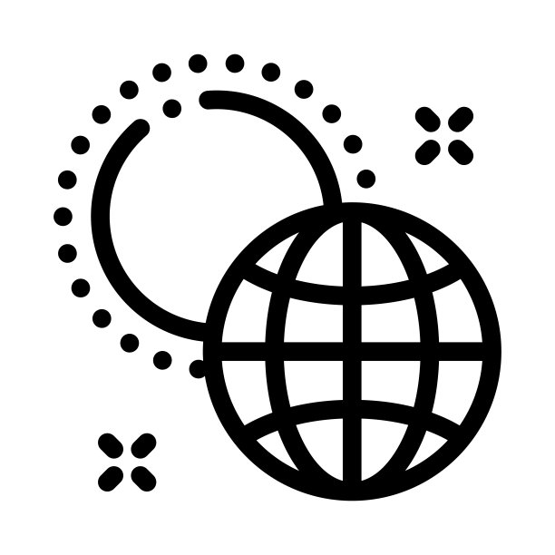 地球绕太阳旋转图标矢量轮廓图图片下载