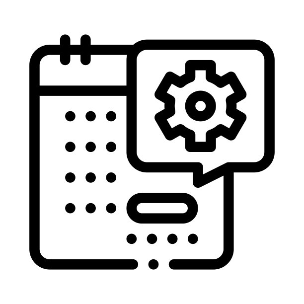 日历上的技术日图标矢量轮廓插图图片下载