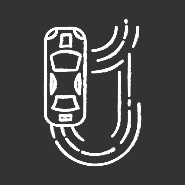 赛车的粉笔图标。赛道上的双座车辆。汽车漂移。汽车下滑。生产汽车比赛。极限运动。孤立矢量黑板插图图片下载