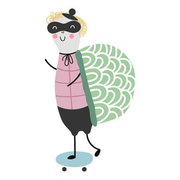 可爱的卡通海龟动物。超级英雄角色，矢量插图。图片下载