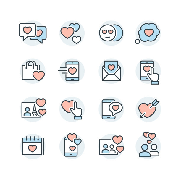 爱情和情人节系列图标图片下载