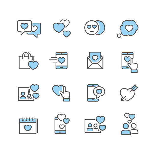 爱情和情人节系列图标图片下载