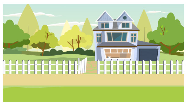 有旧篱笆的村舍图片下载