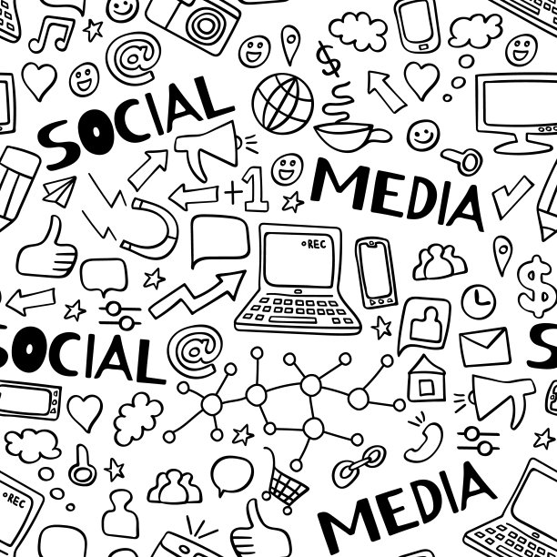 带有文本元素的社交媒体模式图片下载