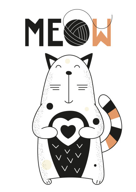 幼儿园用的黑白猫海报图片下载