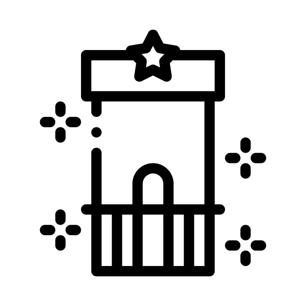 景点控制点图标矢量轮廓插图图片下载