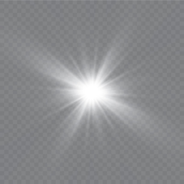 矢量透明阳光特殊镜头光晕光效果。图片下载