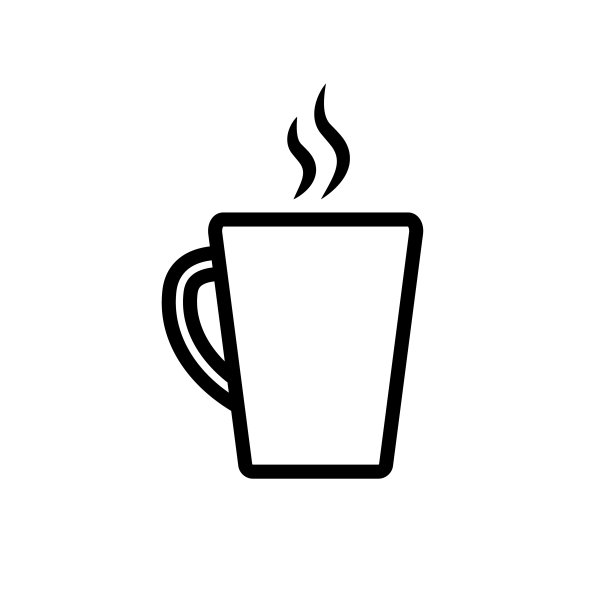 咖啡杯图标，标志孤立在白色背景图片下载