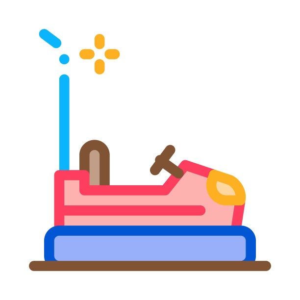 碰碰车图标矢量轮廓插图图片下载